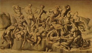 Slaget vid Cascina, eller de badande, efter Michelangelo (1475-1564), 1542